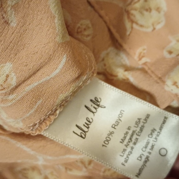 Blue Life Pink Floral High Waisted Sheer Crop Pants UUU - Picture 5 of 5